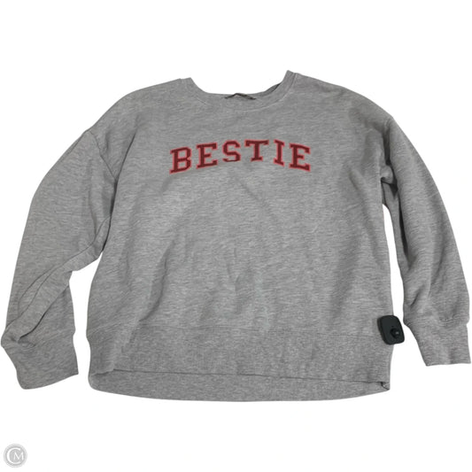 Sweatshirt Crewneck By Loft In Grey, Size: L