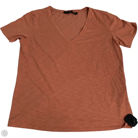 Top Short Sleeve By Theory In Orange, Size: L