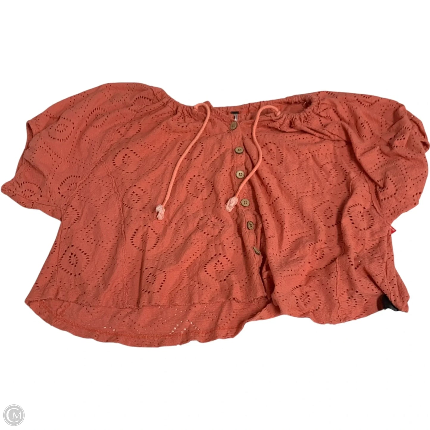 Top Short Sleeve By Free People In Orange, Size: L