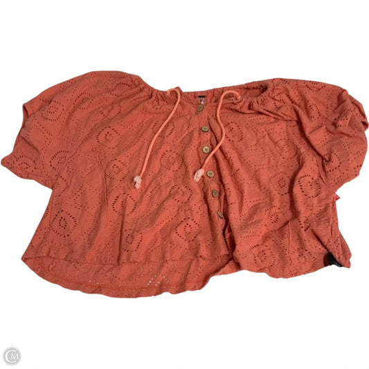 Top Short Sleeve By Free People In Orange, Size: L