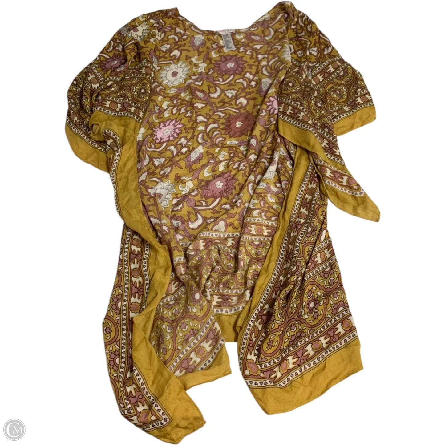 Kimono By Free People In Pink & Yellow, Size: Osfm