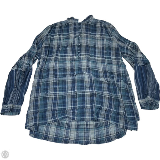 Top Long Sleeve By Pilcro In Blue, Size: L