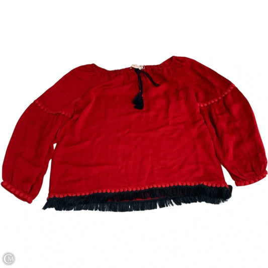 Top Long Sleeve Designer By Tory Burch In Red, Size: S