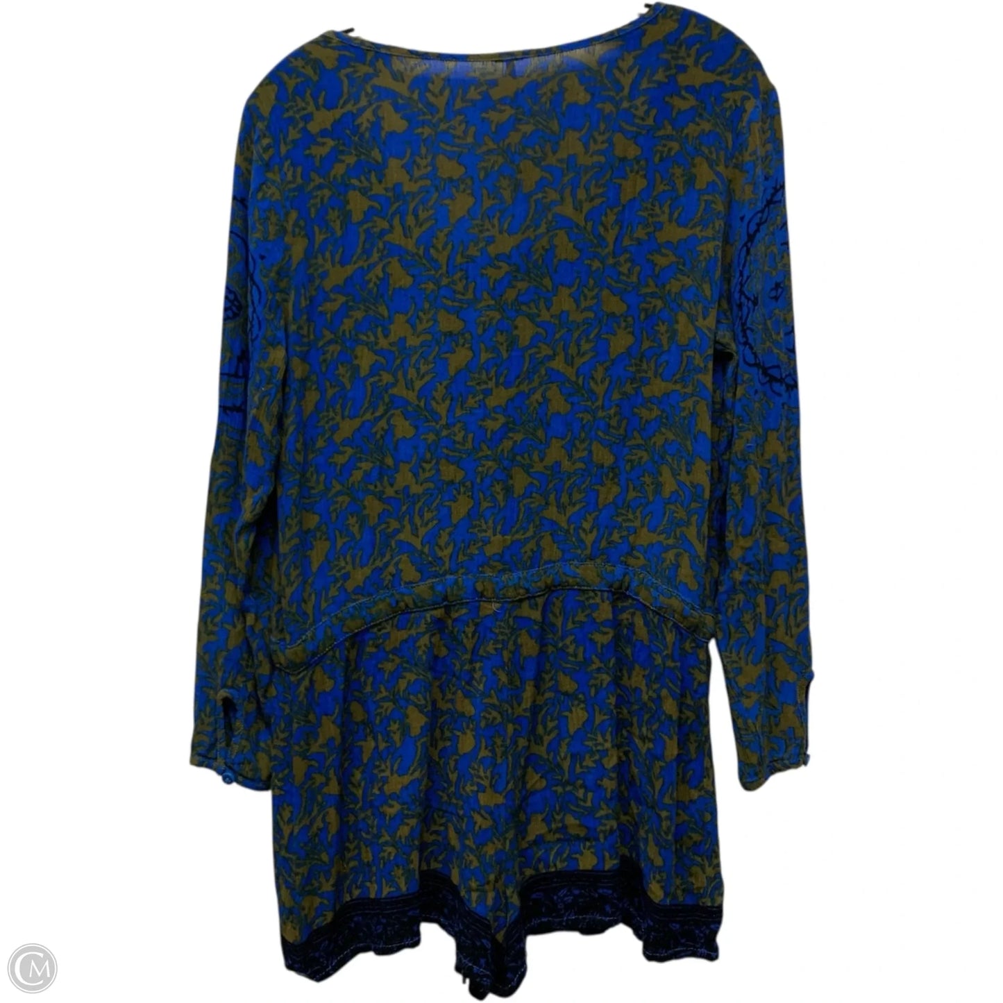 Top Long Sleeve By Free People In Blue & Green, Size: Xs