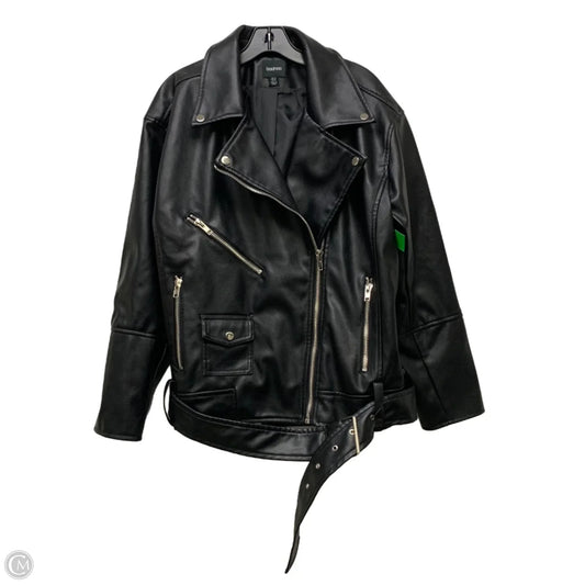 Jacket Moto By Boohoo Boutique In Black, Size: M