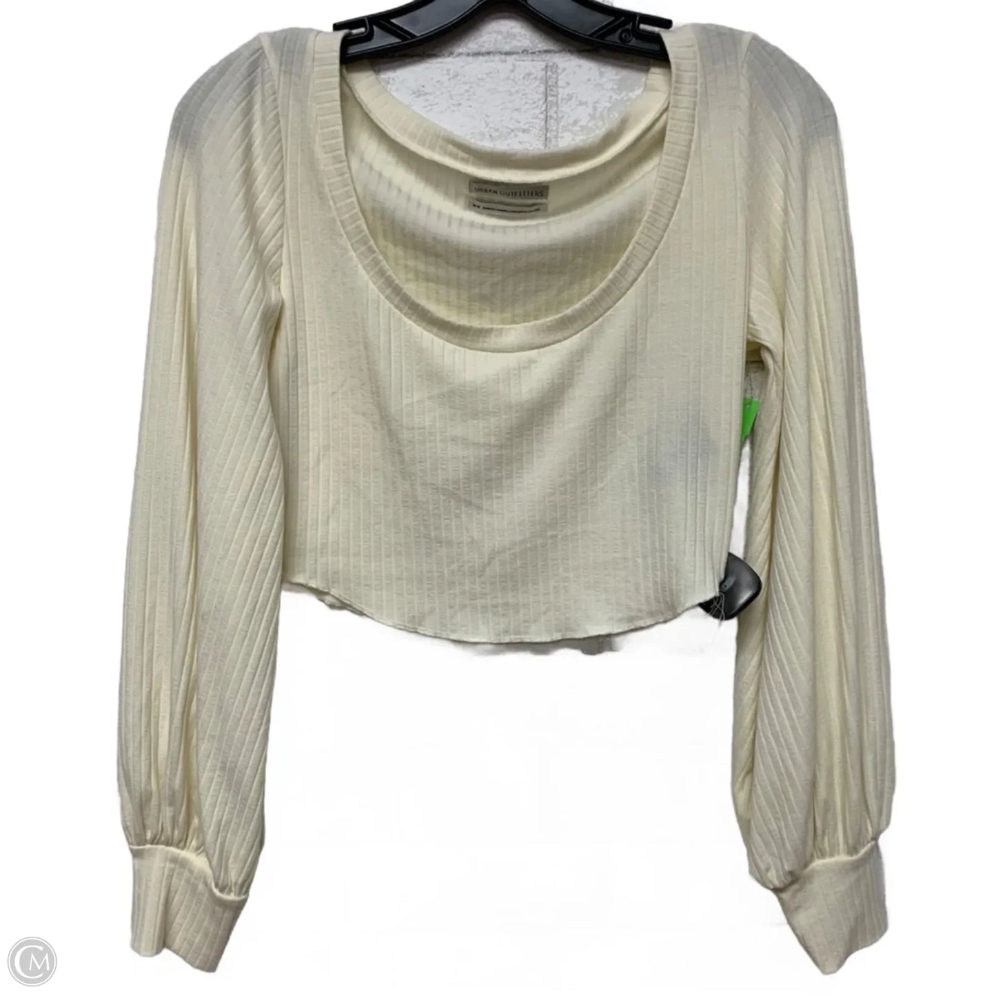 Top Long Sleeve By Urban Outfitters In Cream, Size: M