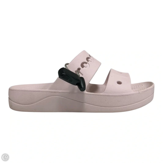 Sandals Heels Platform By Crocs In Pink, Size: 7