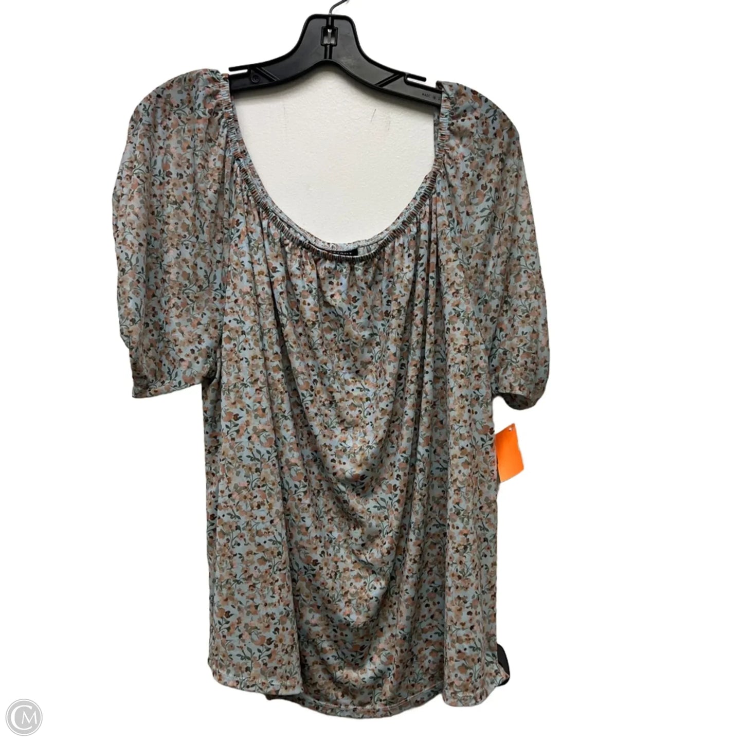 Top Short Sleeve By Lane Bryant In Blue & Cream, Size: 3x