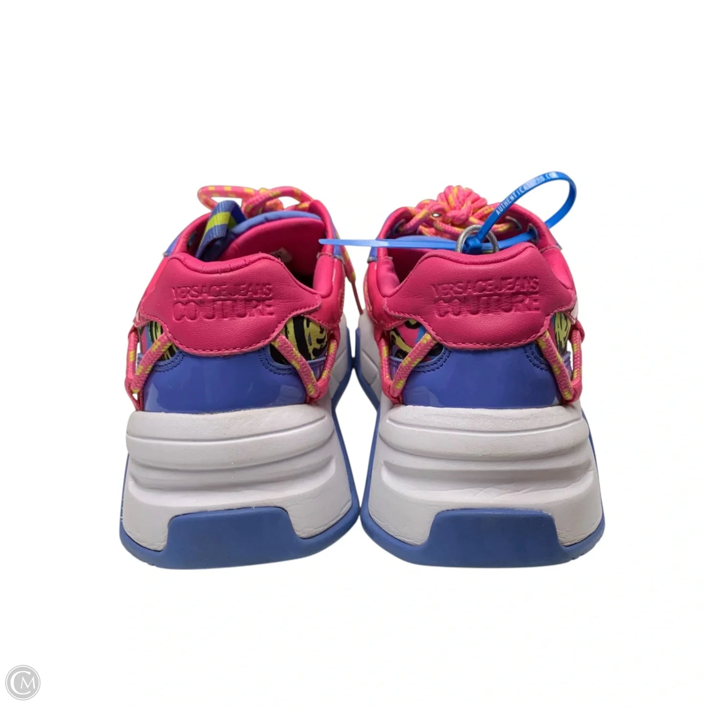 Shoes Luxury Designer By Versace In Pink & Purple, Size: 5