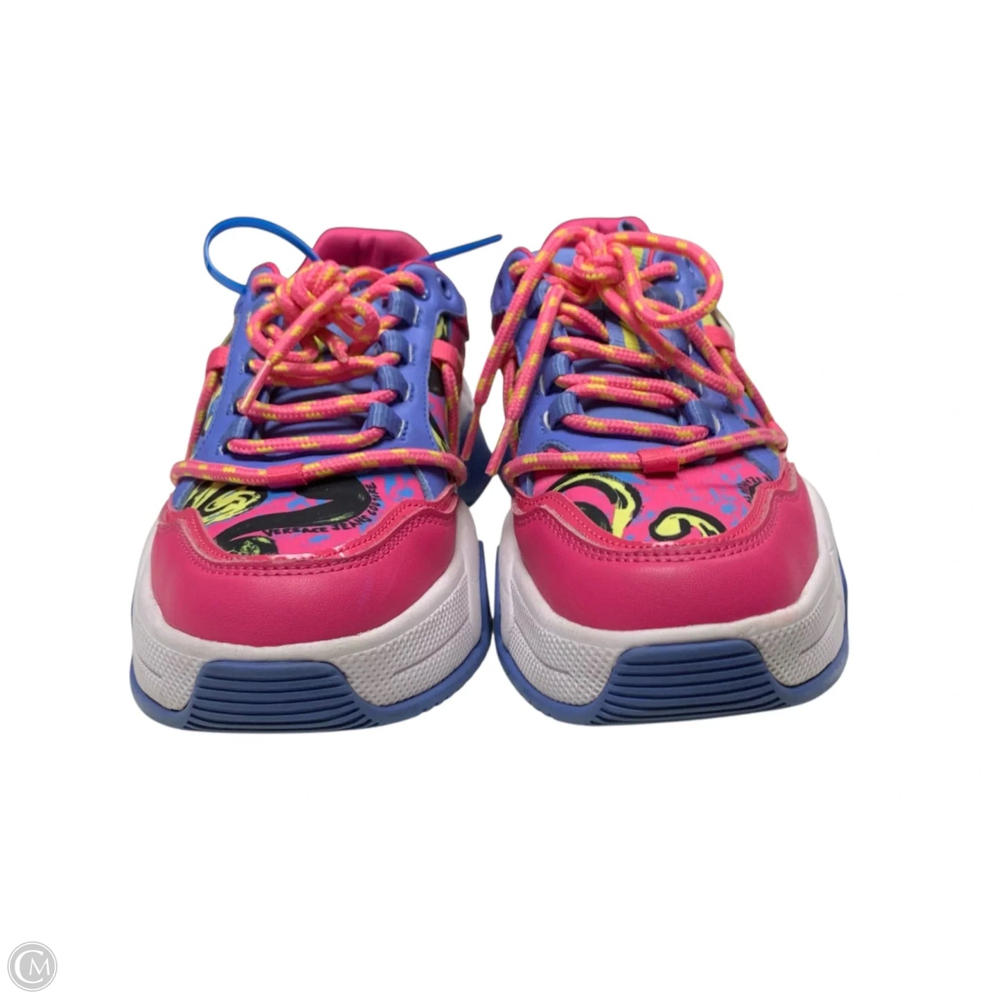 Shoes Luxury Designer By Versace In Pink & Purple, Size: 5