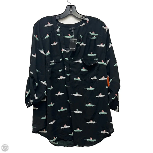 Top Short Sleeve By Torrid In Black, Size: 3x