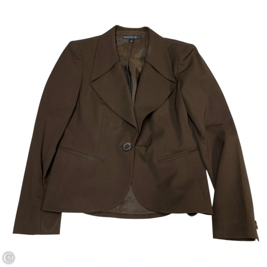 Blazer Designer By Lafayette 148 In Brown, Size: S