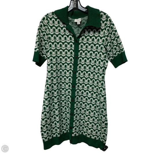 Dress Casual Short By Maeve In Green & White, Size: M