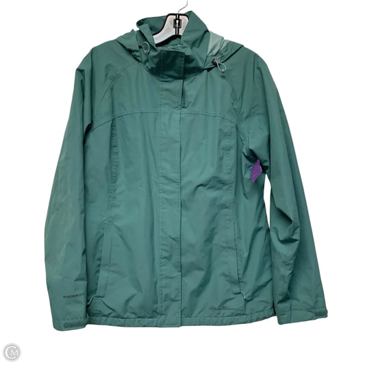 Coat Raincoat By Eddie Bauer In Green, Size: M