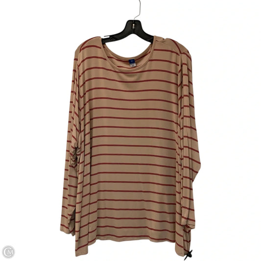 Top Long Sleeve By Old Navy In Cream & Red, Size: 3x
