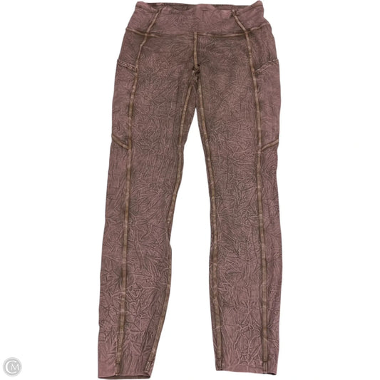 Athletic Leggings By Lululemon In Pink & Tan, Size: S