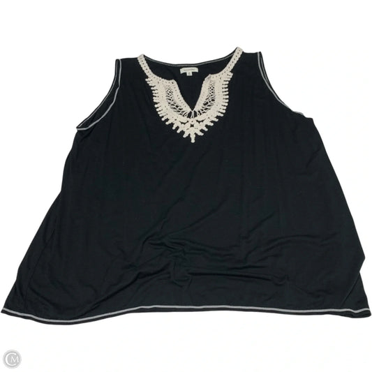Top Sleeveless By Max Studio In Black & White, Size: 2x