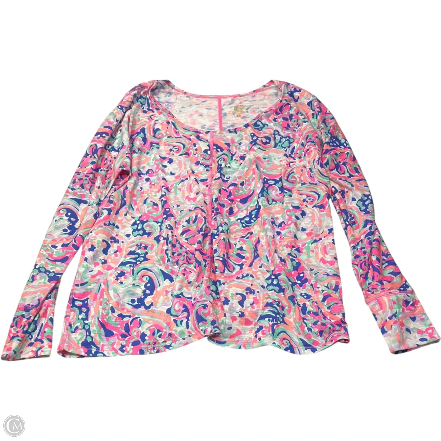 Top Long Sleeve Designer By Lilly Pulitzer In Blue & Pink, Size: S