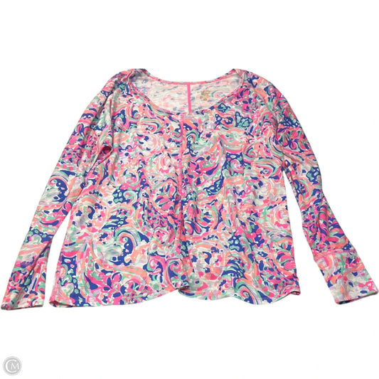 Top Long Sleeve Designer By Lilly Pulitzer In Blue & Pink, Size: S