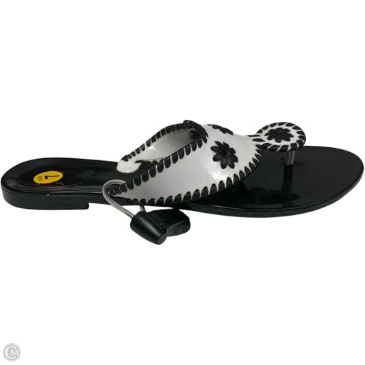 Sandals Designer By Jack Rogers In Black & White, Size: 7