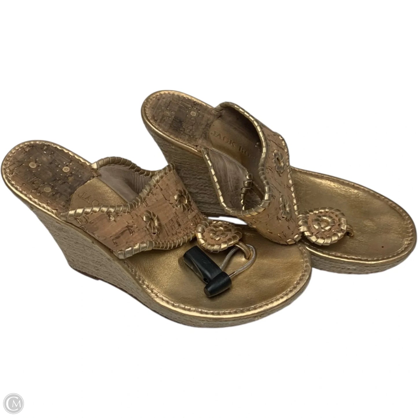 Sandals Designer By Jack Rogers In Gold, Size: 9