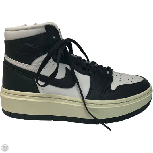 Shoes Luxury Designer By Jordan In Black & White, Size: 9.5