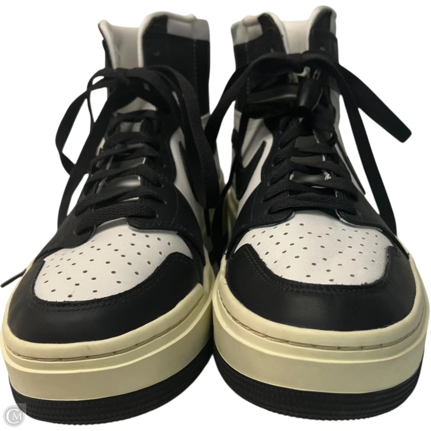 Shoes Luxury Designer By Jordan In Black & White, Size: 9.5