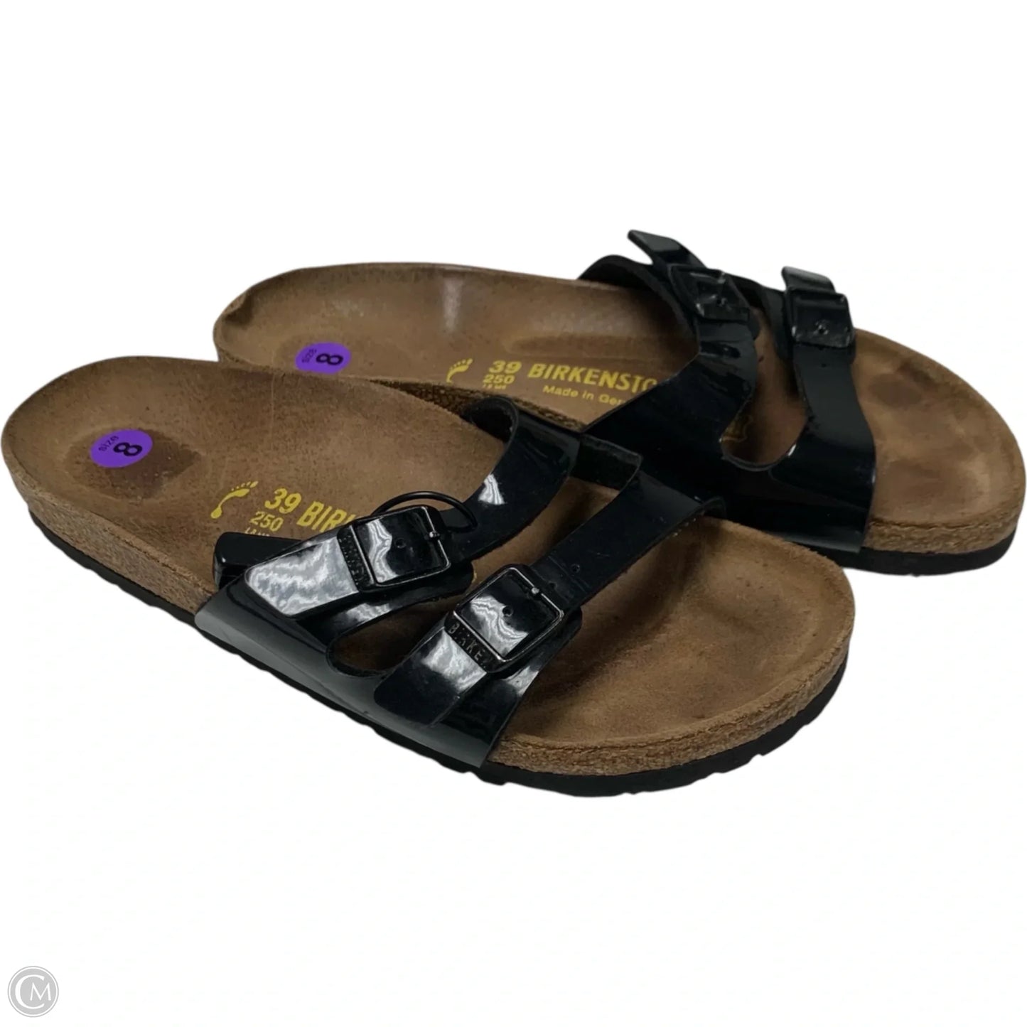 Sandals Flats By Birkenstock In Black, Size: 8