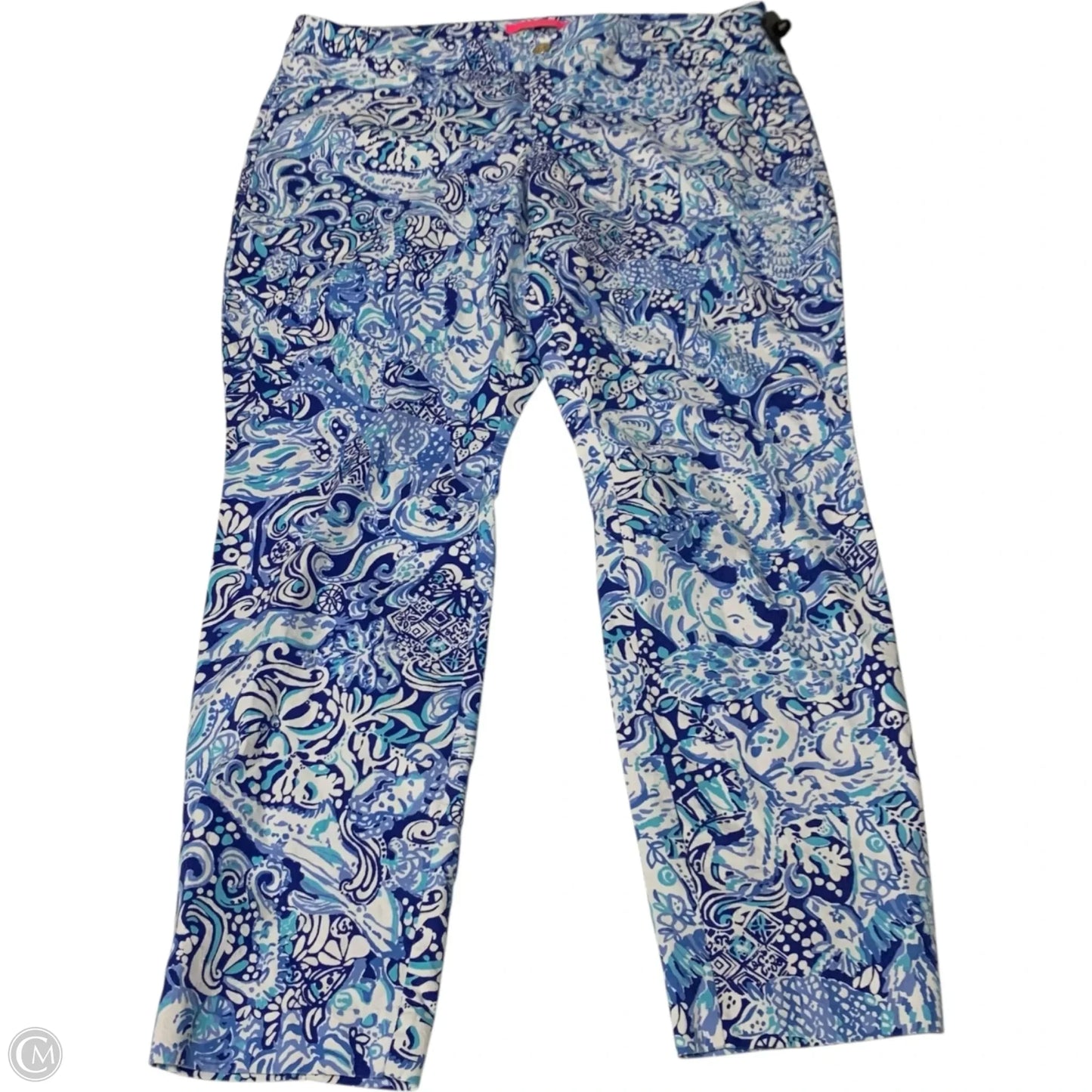 Pants Designer By Lilly Pulitzer In Blue & White, Size: 16