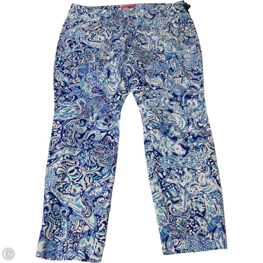 Pants Designer By Lilly Pulitzer In Blue & White, Size: 16