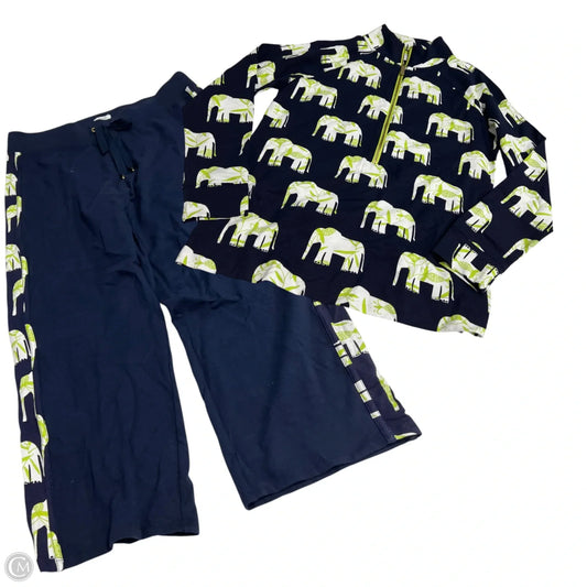 Lounge Set Pants By Crown And Ivy In Blue & Green, Size: M