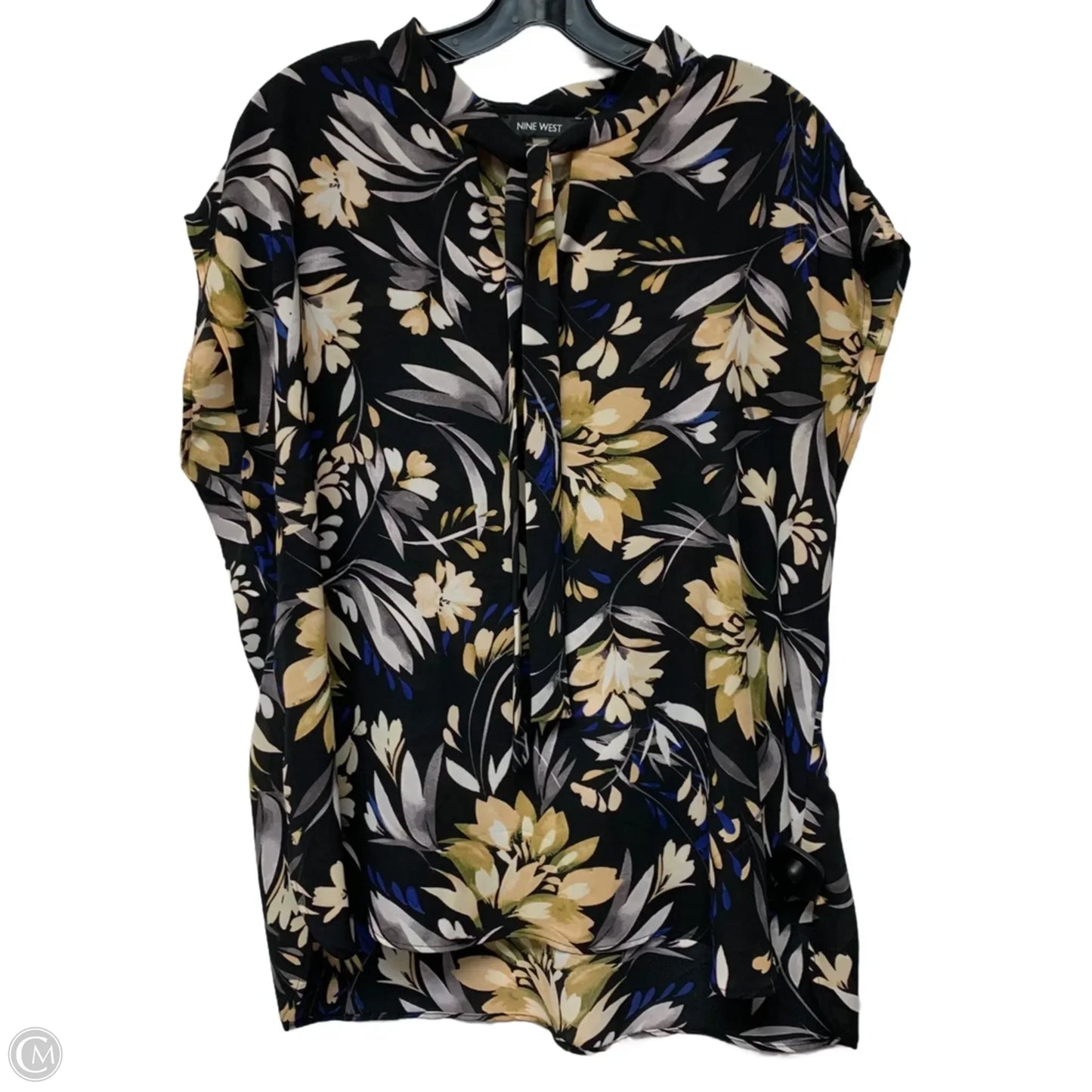 Blouse Sleeveless By Nine West In Black & Cream, Size: 1x