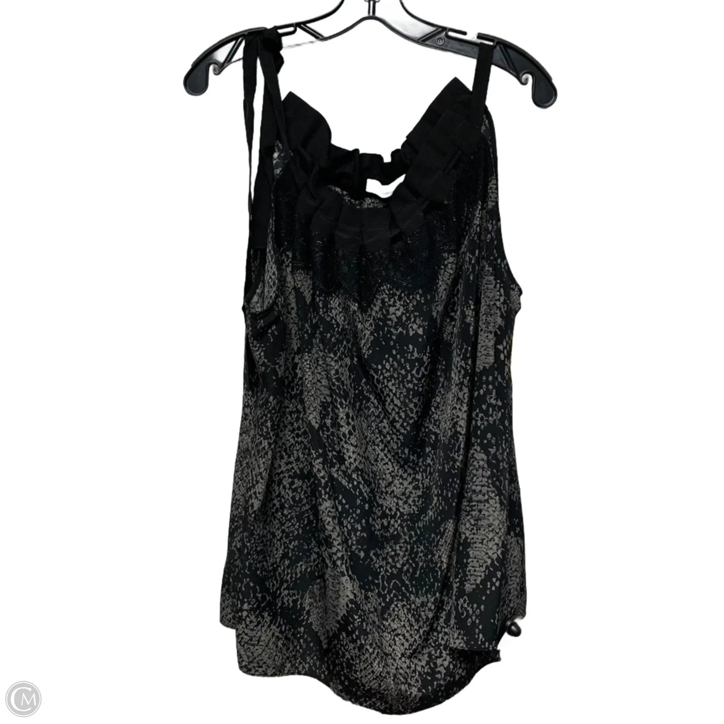 Top Sleeveless By Tahari By Arthur Levine In Black & Grey, Size: 1x