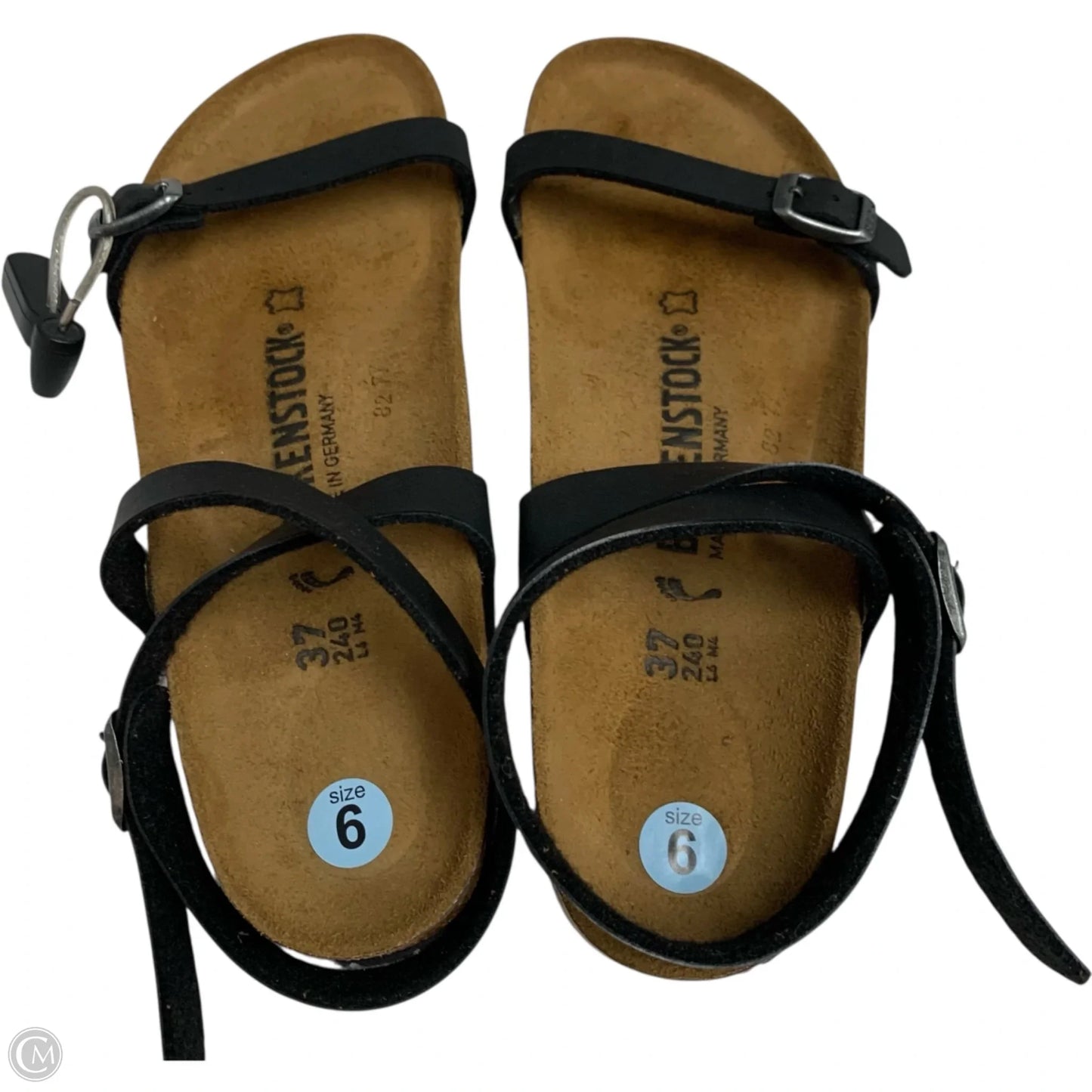 Sandals Flats By Birkenstock In Black, Size: 6