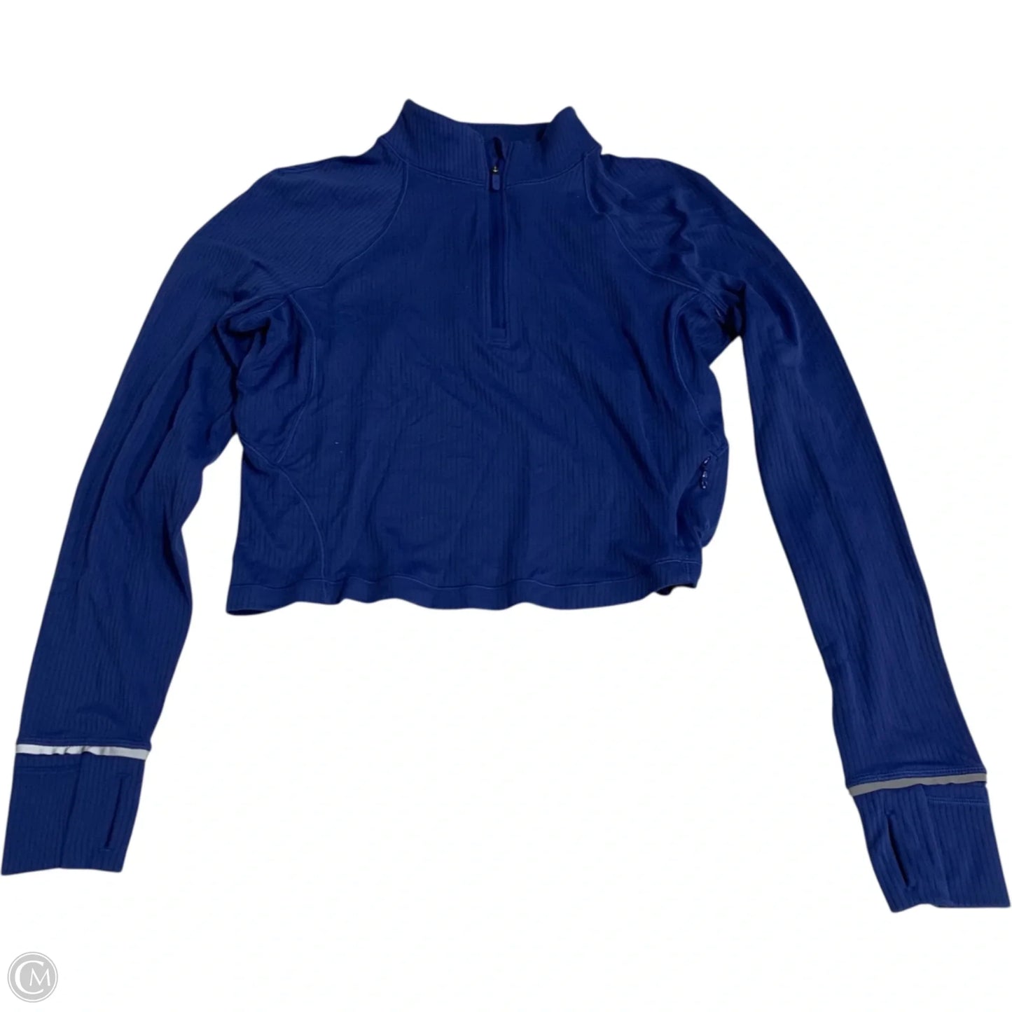 Athletic Top Long Sleeve Collar By Lululemon In Blue, Size: M