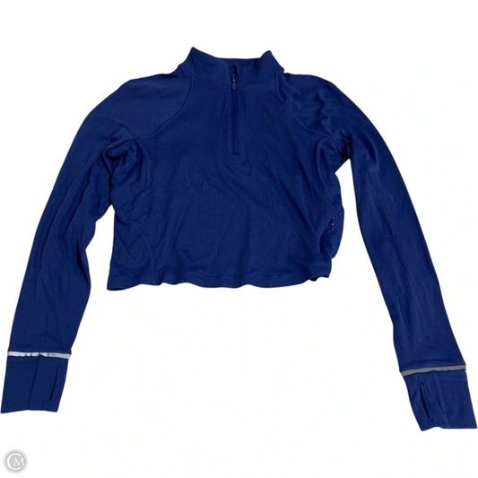 Athletic Top Long Sleeve Collar By Lululemon In Blue, Size: M