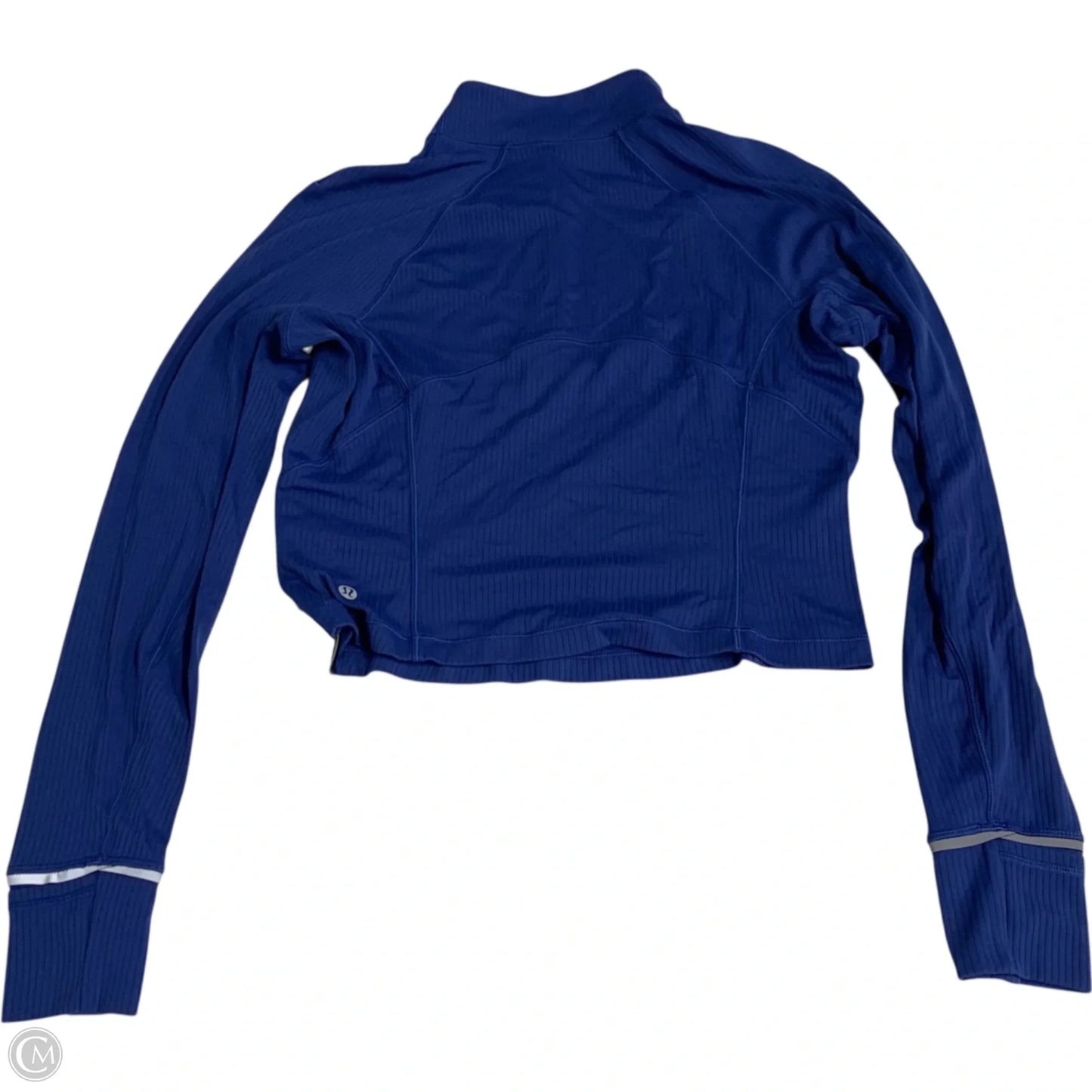 Athletic Top Long Sleeve Collar By Lululemon In Blue, Size: M