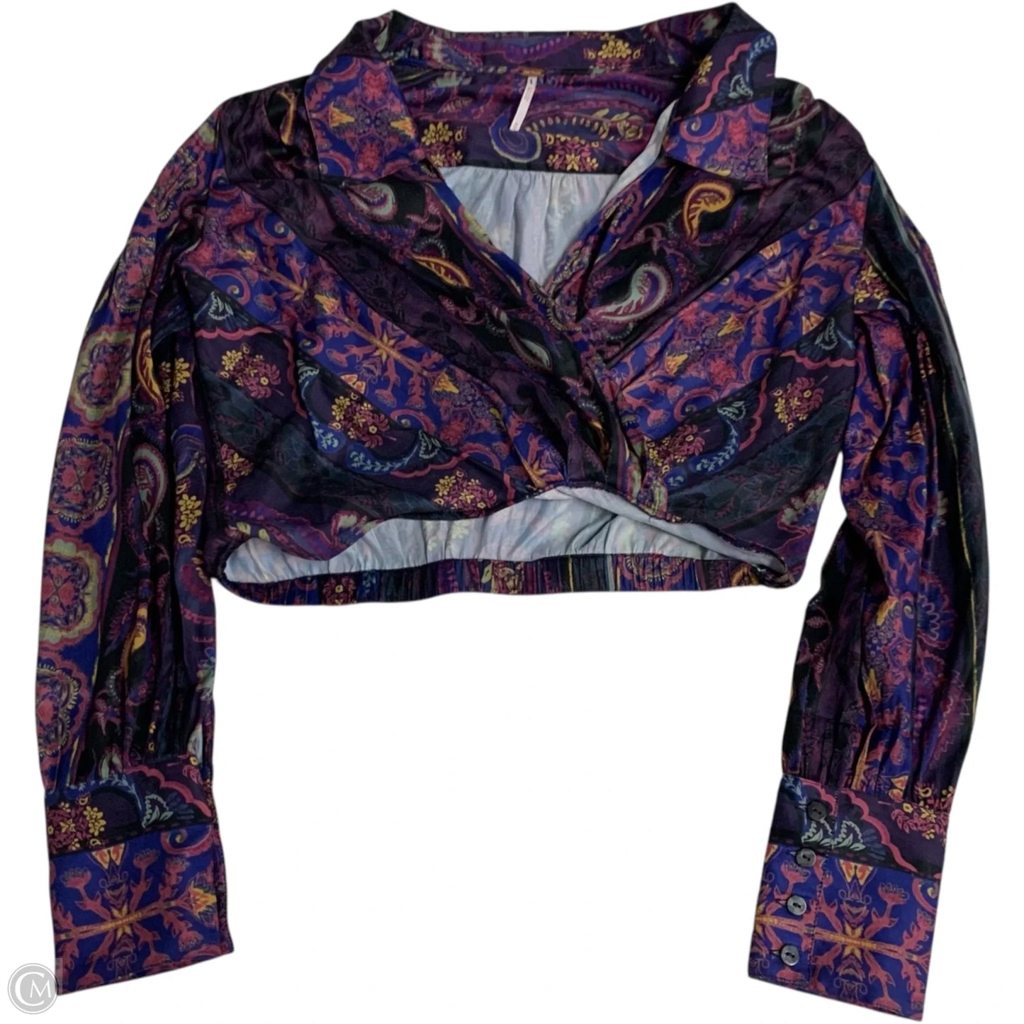 Blouse Long Sleeve By Free People In Purple, Size: M