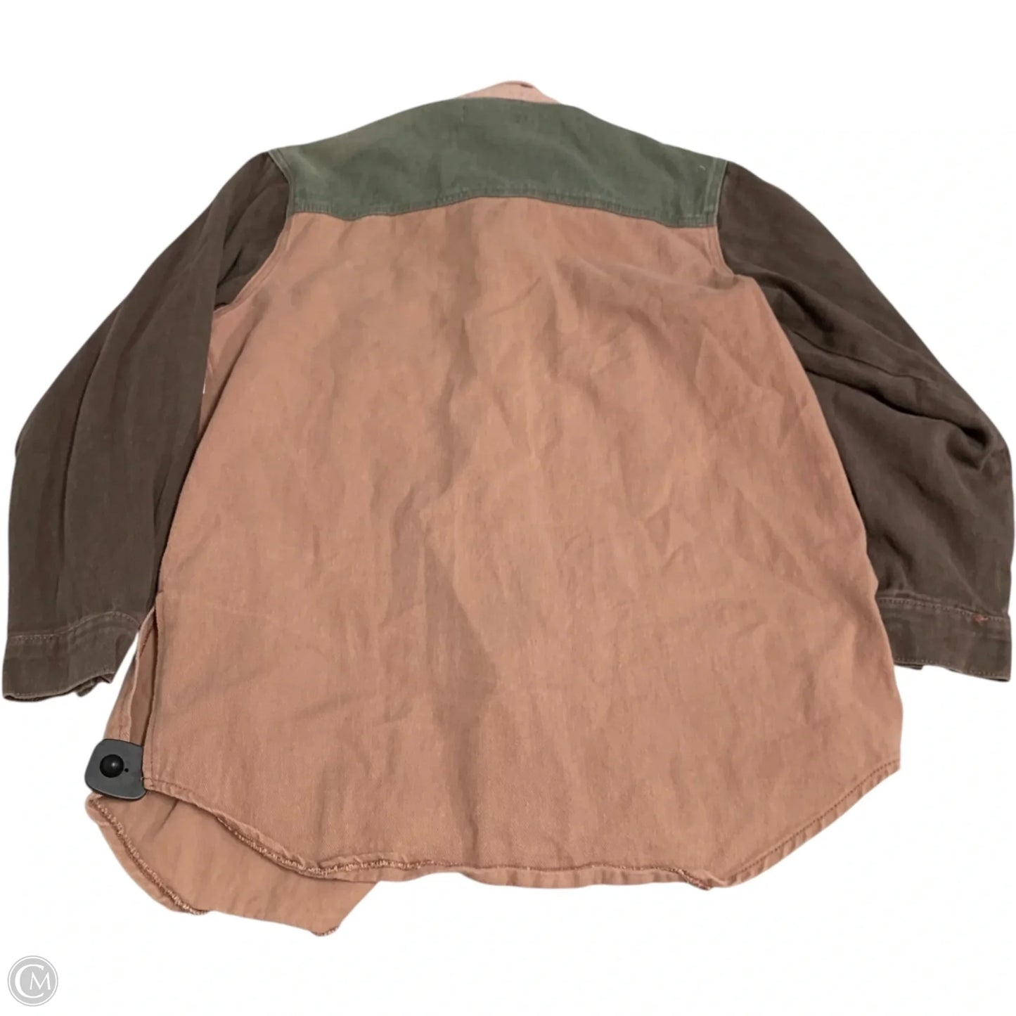 Jacket Shirt By Missguided In Brown & Pink, Size: M