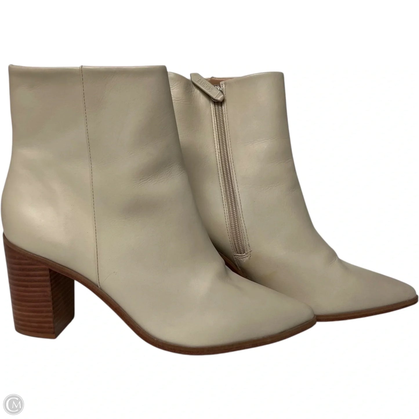 Boots Ankle Heels By Schutz In Cream, Size: 10