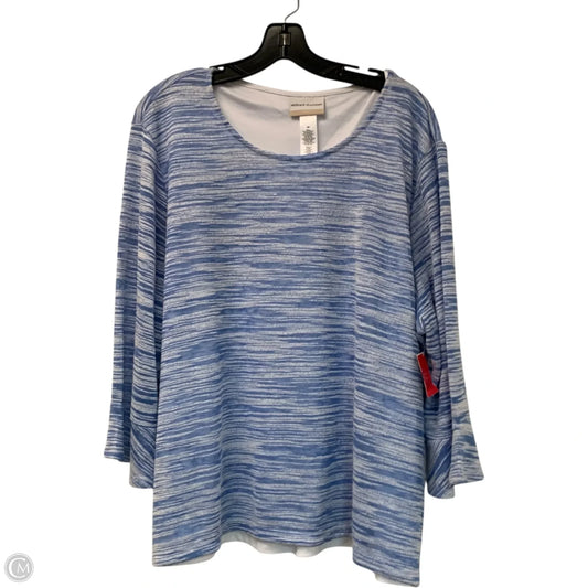 Top Long Sleeve By Alfred Dunner In Blue, Size: 3x