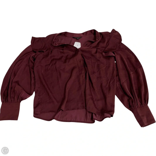 Blouse Long Sleeve By Banana Republic In Maroon, Size: S