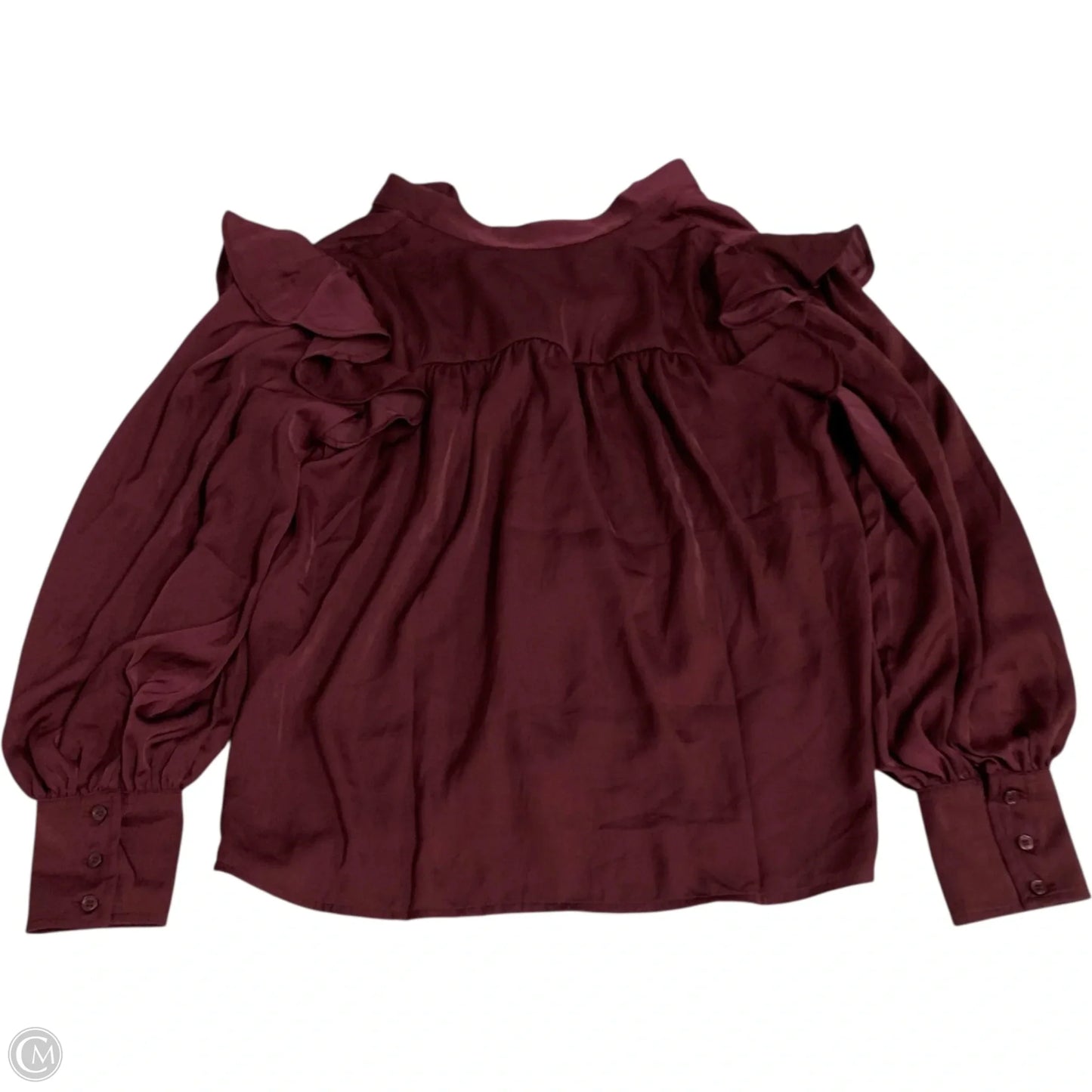 Blouse Long Sleeve By Banana Republic In Maroon, Size: S