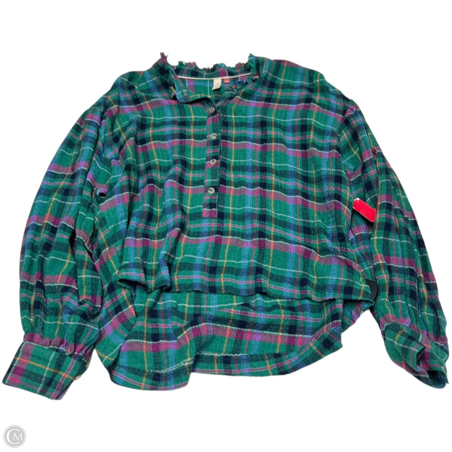 Top Long Sleeve By Pilcro In Plaid Pattern, Size: S