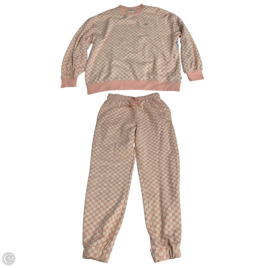 Lounge Set Pants By Vans In Cream & Pink, Size: S
