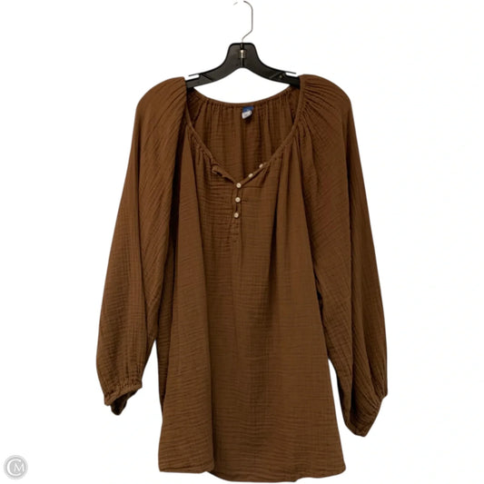Top Long Sleeve By Old Navy In Brown, Size: 4x