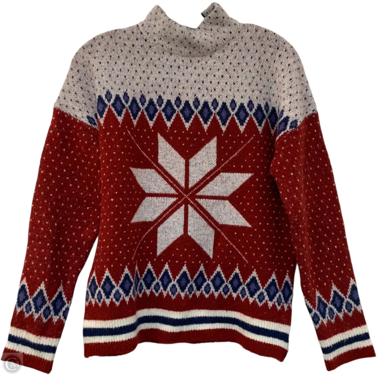 Sweater By Telluride In Blue & Red & White, Size: M