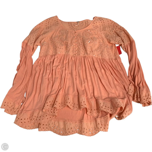 Top Long Sleeve By Free People In Peach, Size: Xs