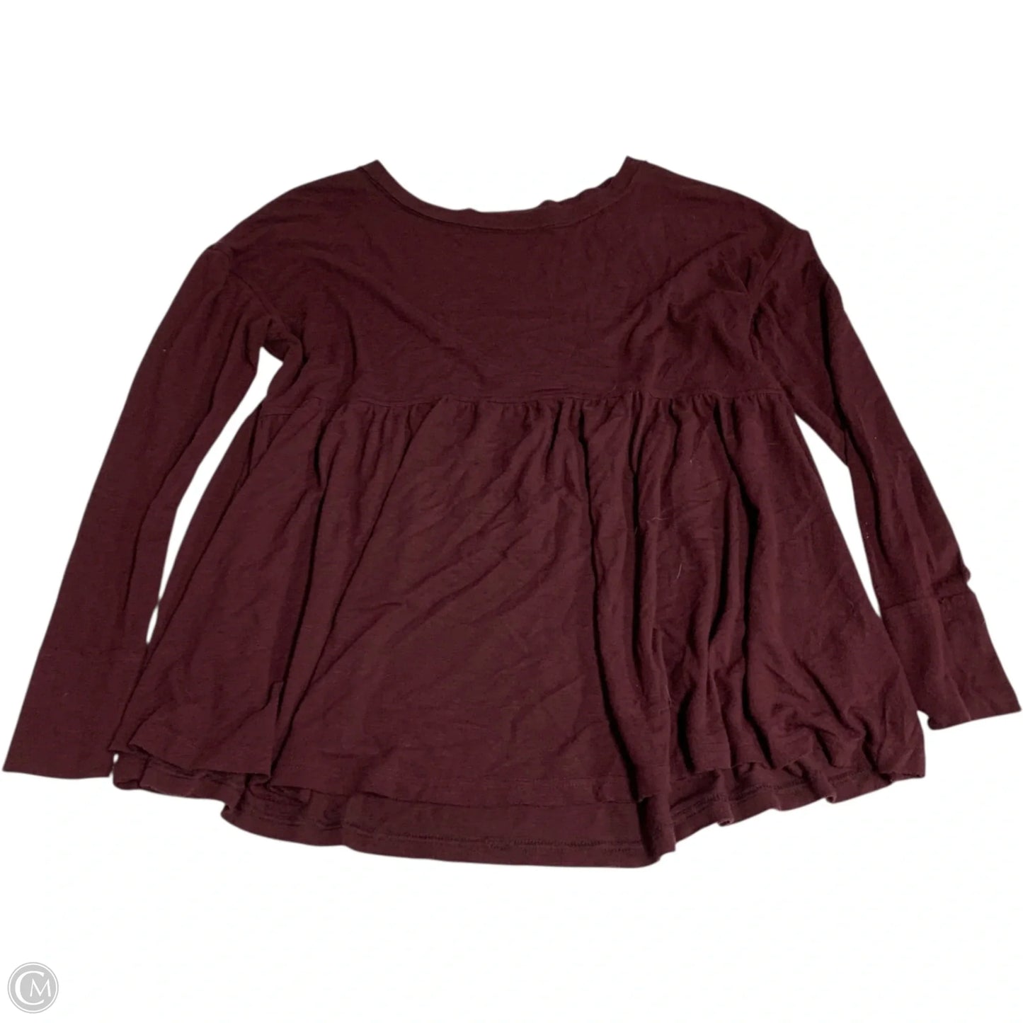 Top Long Sleeve By Free People In Maroon, Size: M