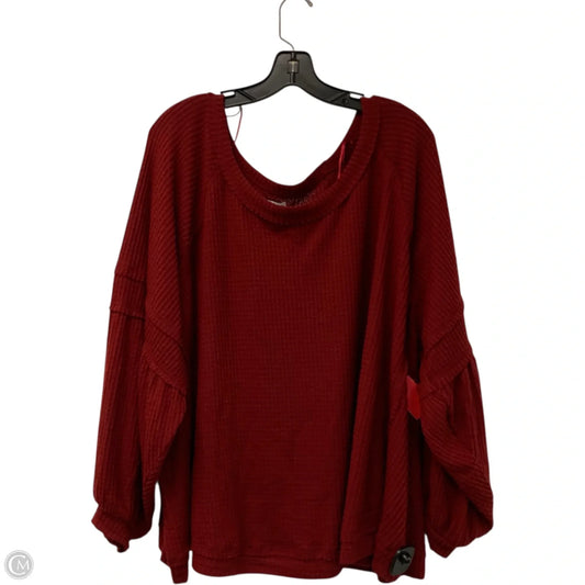 Top Long Sleeve By Wonderly In Red, Size: 4x